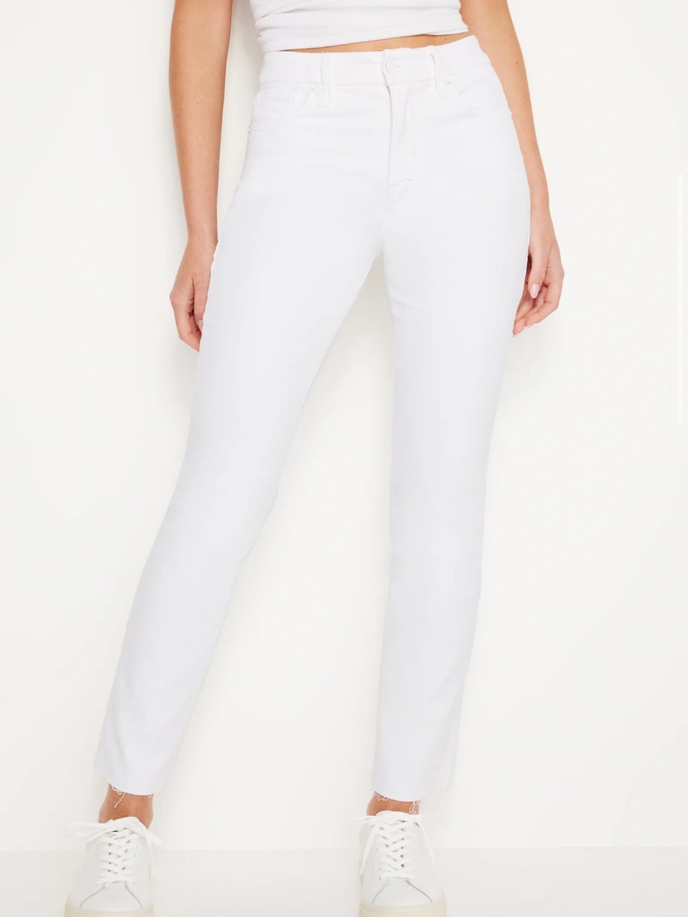 NWT Good American Good Legs Straight mid-rise white size 6/28